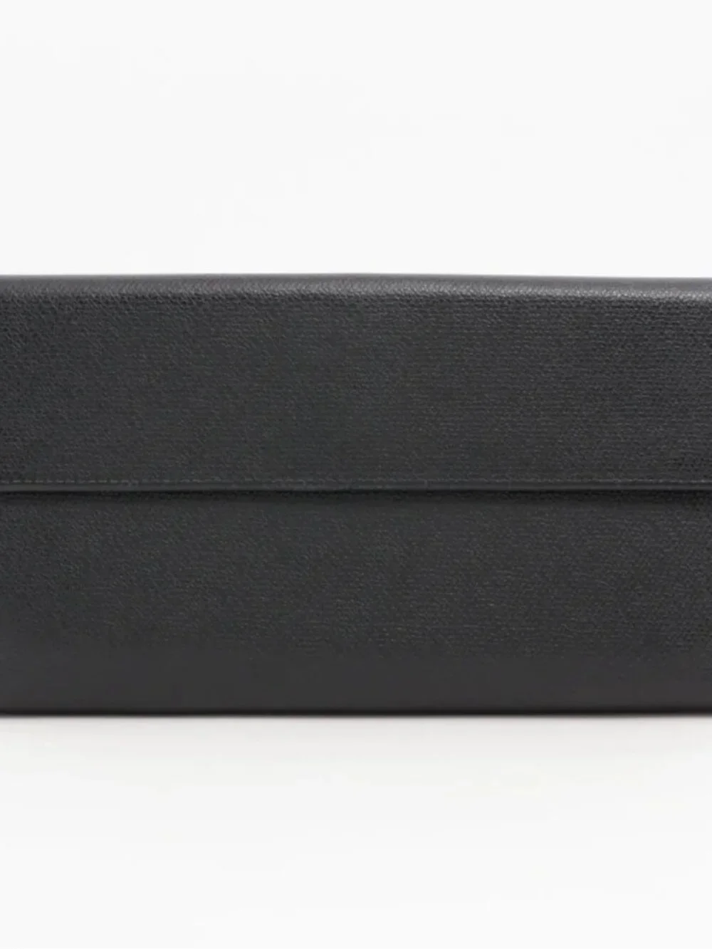 Chanel CC Logo Button Leather Long Wallet Black